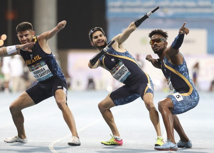 12/11/2019 - Campeonato Mundial de Atletismo em Dubai, Emirados Árabes - 100m T47 - Yohansson Nascimento, Washington Jr. (Crédito:  Daniel Zappe/Exemplus/CPB).