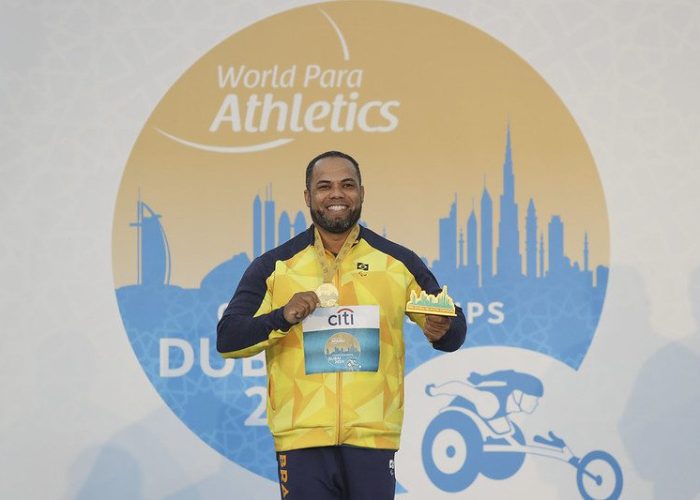 13/11/2019 - Campeonato Mundial de Atletismo em Dubai, Emirados Árabes - Lançamento de Disco T11- Claudiney Batista.(Crédito:  Daniel Zappe/Exemplus/CPB).